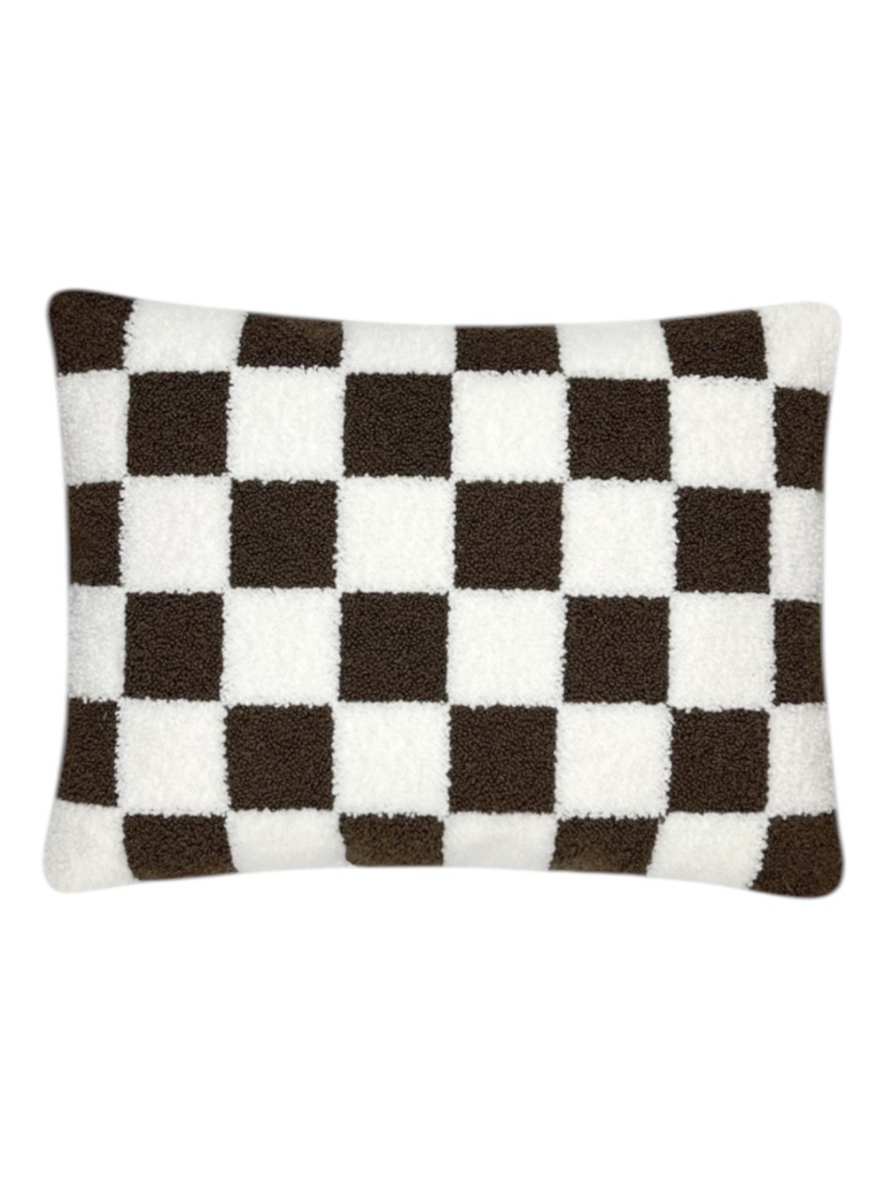 Hooked Brown Check Decorative Throw Pillow